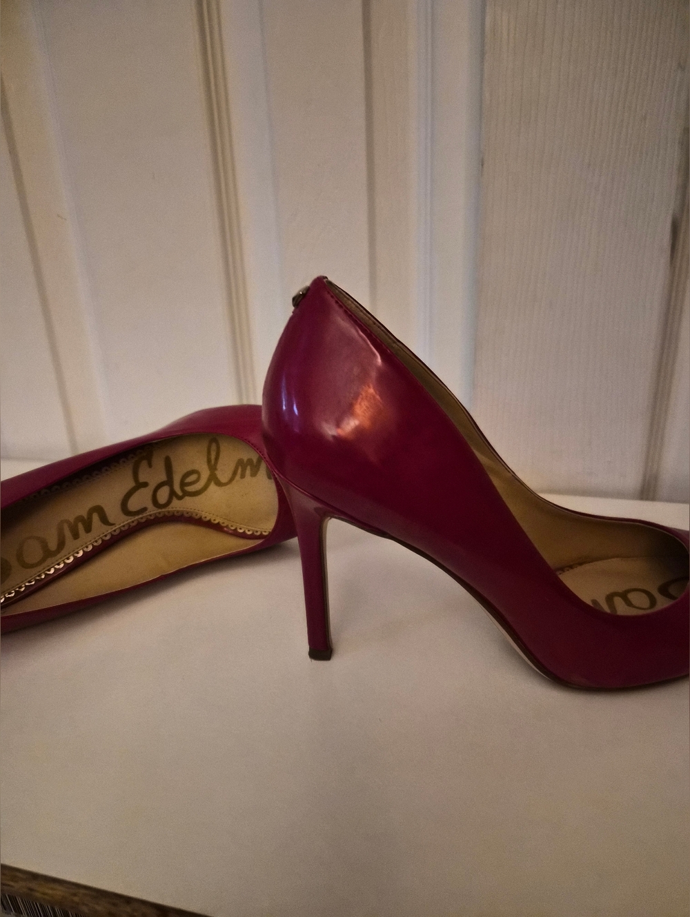 Sam Edelman Cherry Red Patent Pointed-Toe Stiletto Pumps
